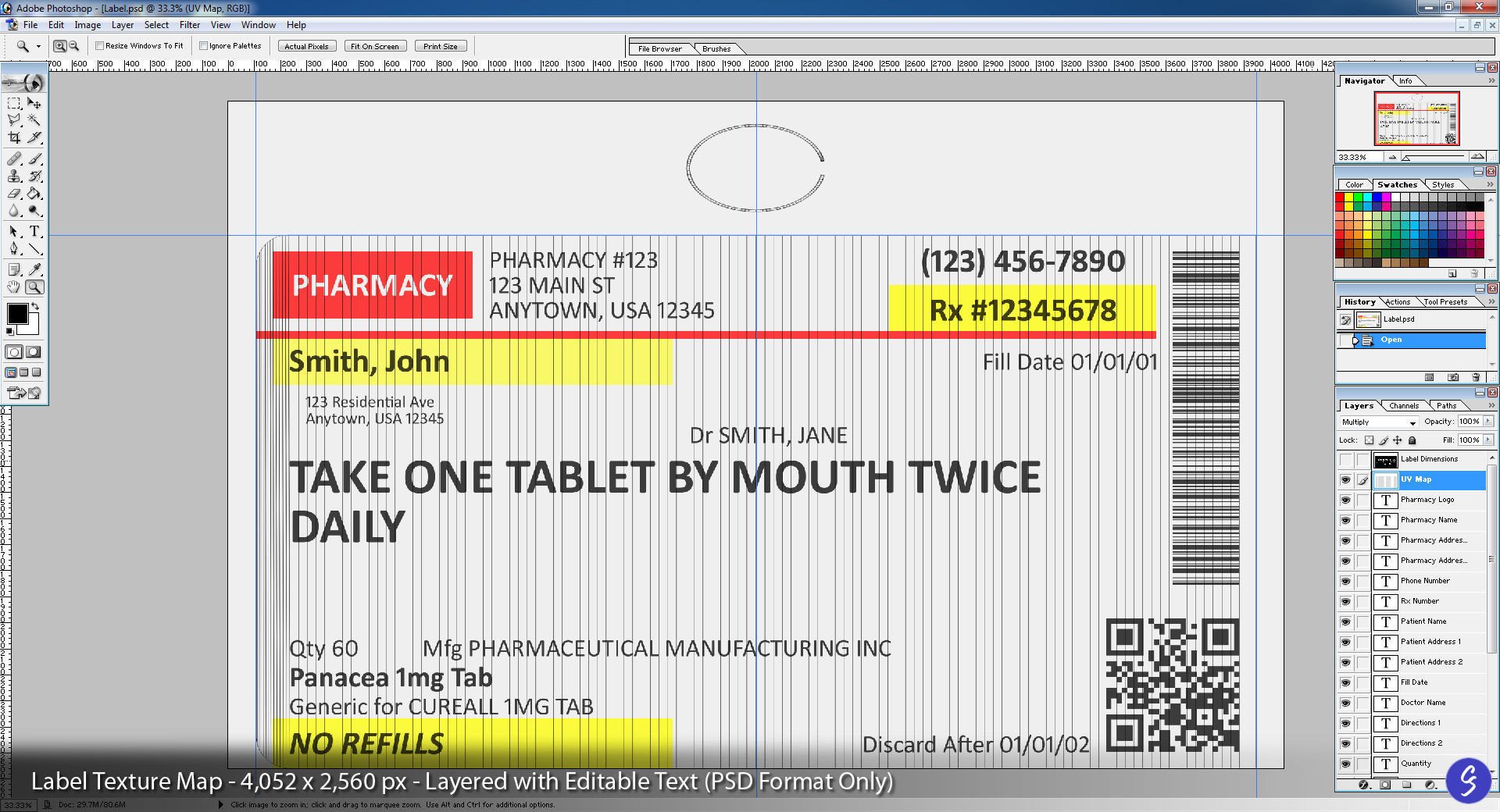 Prescription Pill Bottle with Editable Text 02 3D model_14