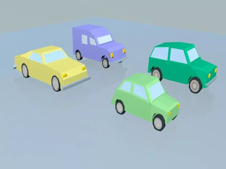 Low Poly Cars 4-1 Low-poly 3D model_0
