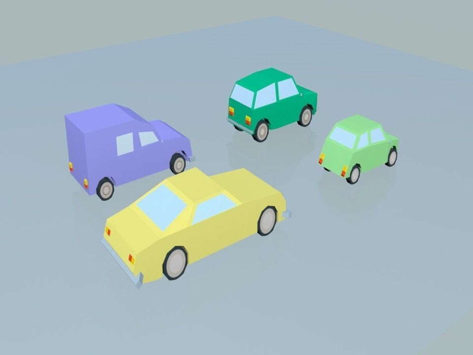 Low Poly Cars 4-1 Low-poly 3D model_1