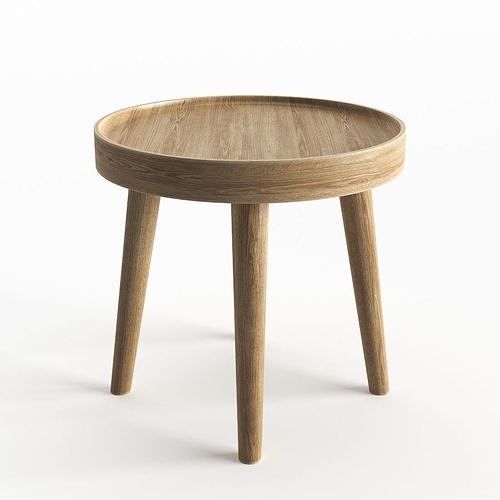 Simple Wood Side Table 3D model