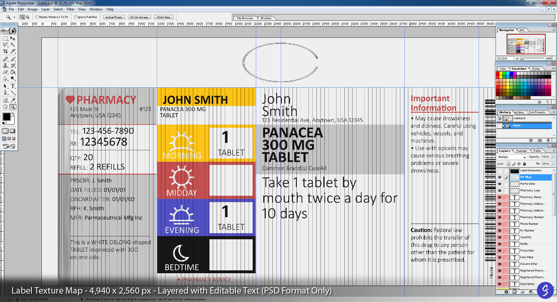 Prescription Pill Bottle with Editable Text 03 3D model_14