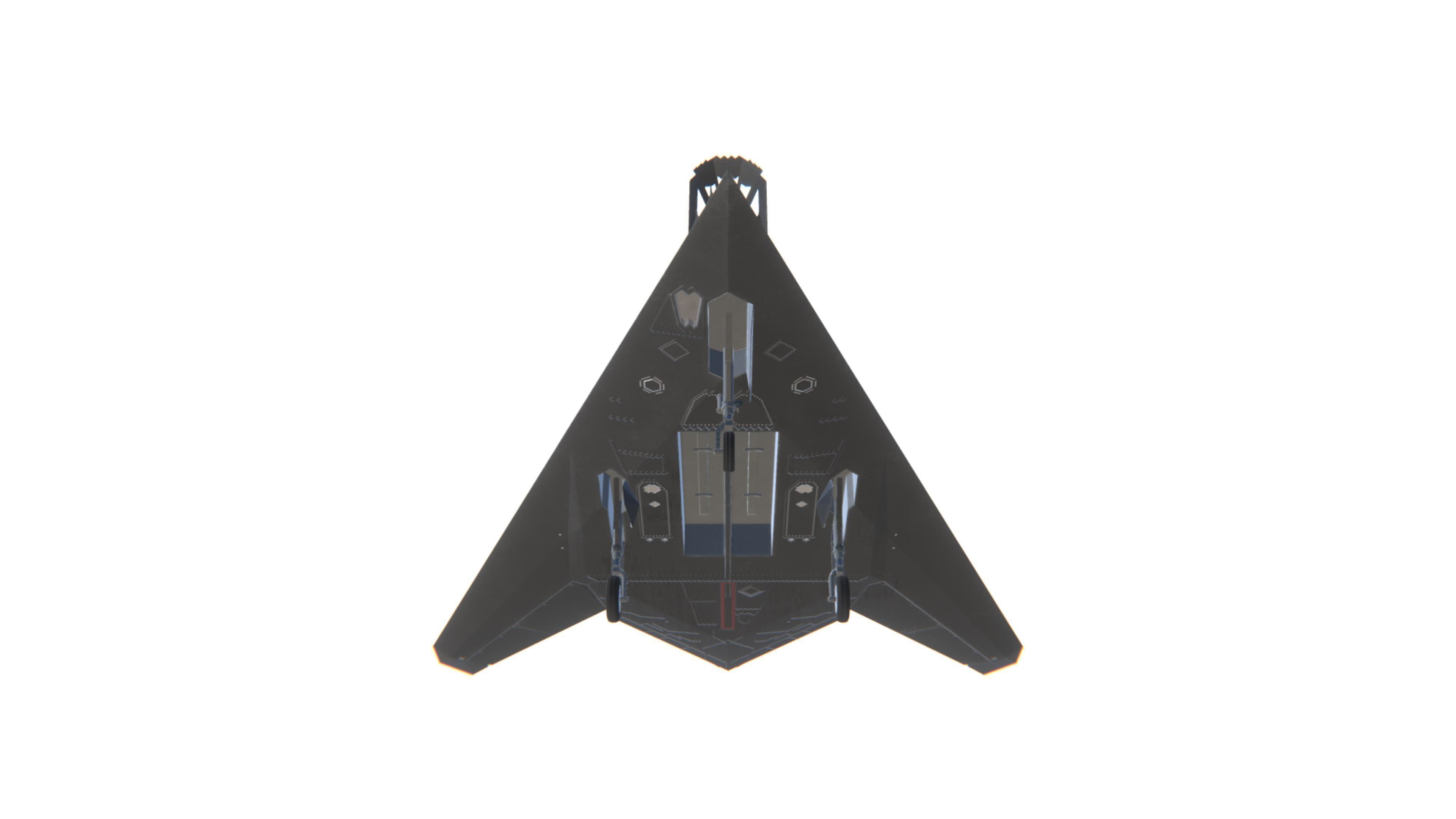 F-117 Nighthawk Jet Fighter Aircraft Low-poly 3D model_11
