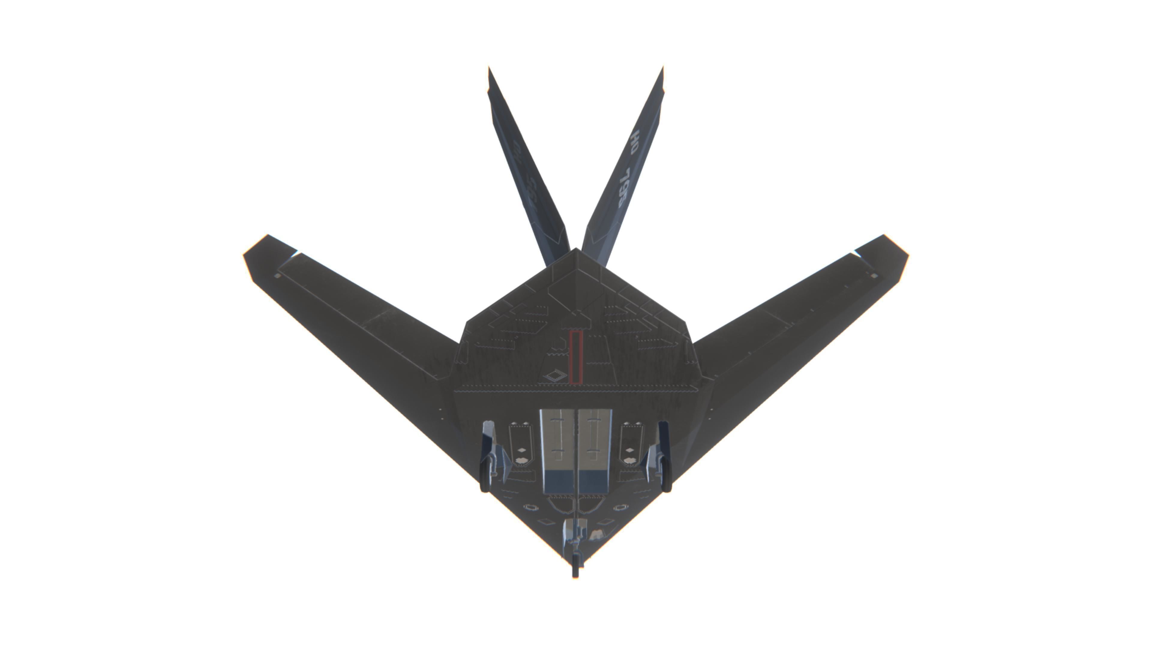 F-117 Nighthawk Jet Fighter Aircraft Low-poly 3D model_15