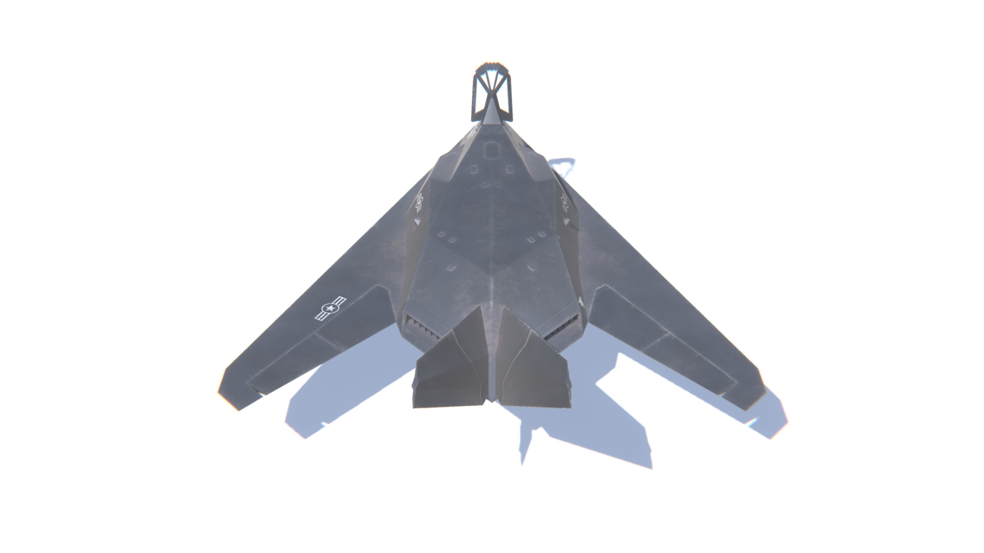 F-117 Nighthawk Jet Fighter Aircraft Low-poly 3D model_6