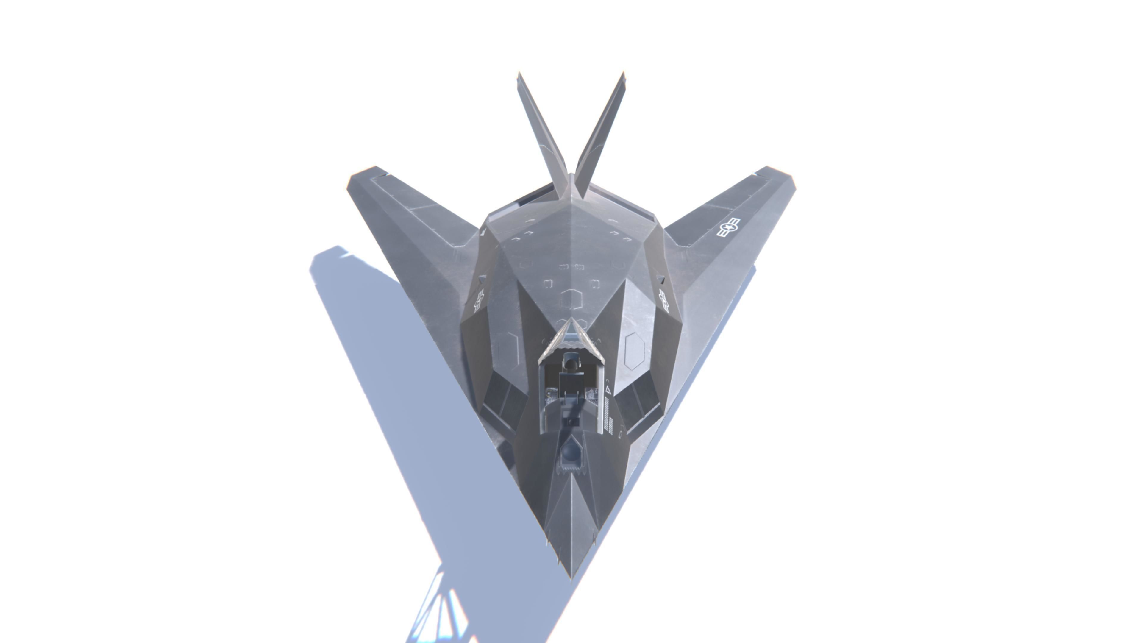 F-117 Nighthawk Jet Fighter Aircraft Low-poly 3D model_2