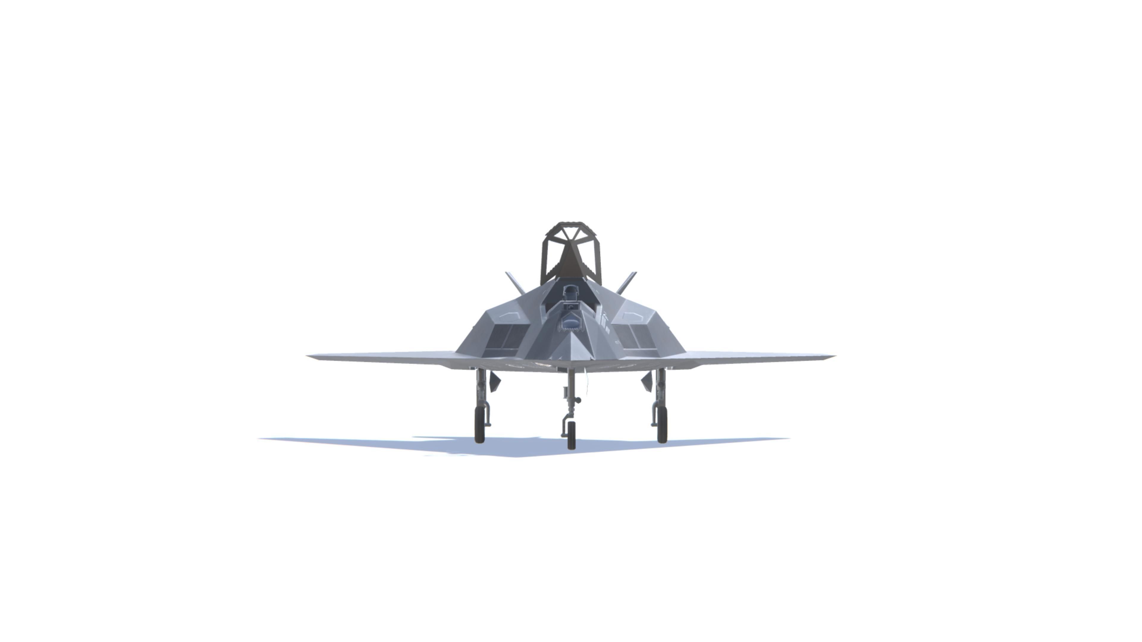 F-117 Nighthawk Jet Fighter Aircraft Low-poly 3D model_18