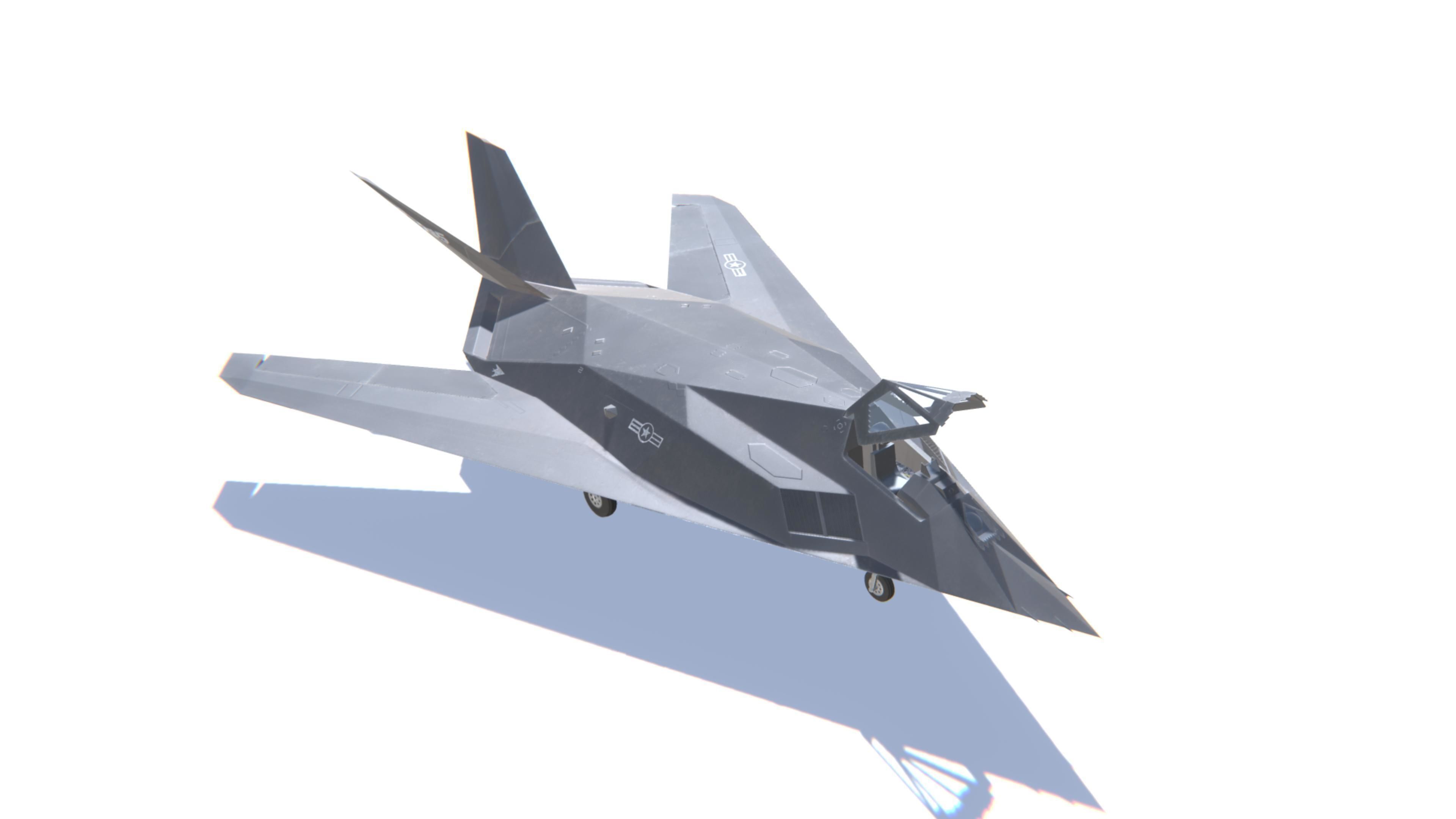 F-117 Nighthawk Jet Fighter Aircraft Low-poly 3D model_3