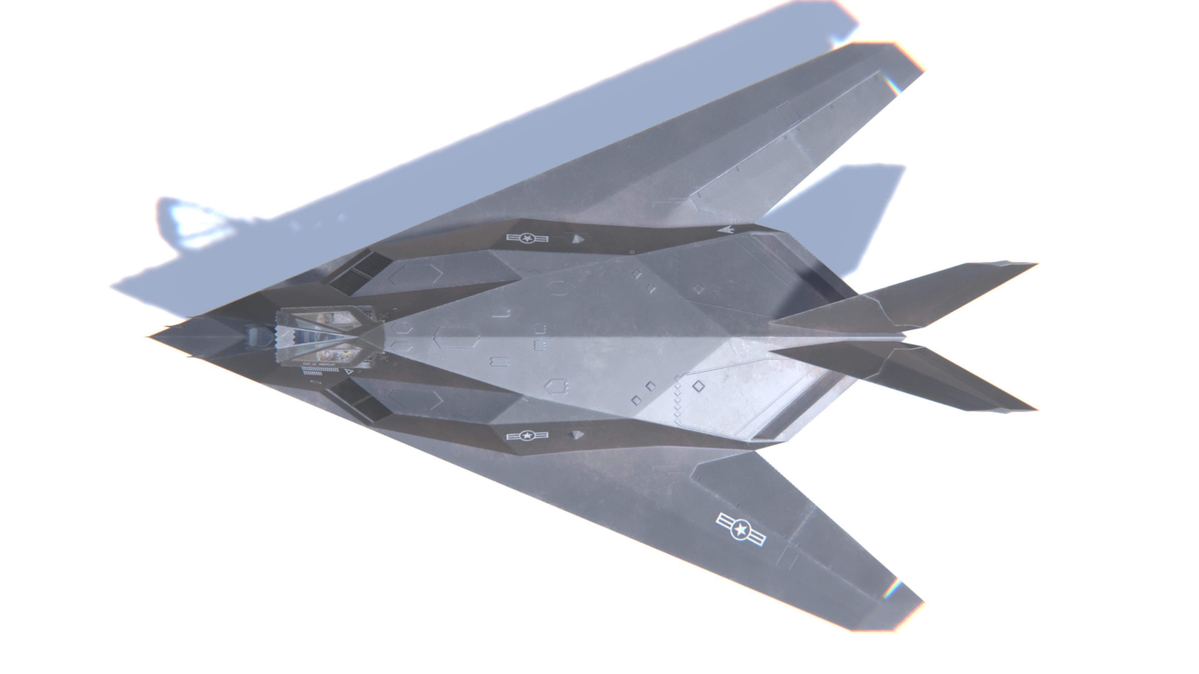 F-117 Nighthawk Jet Fighter Aircraft Low-poly 3D model_22