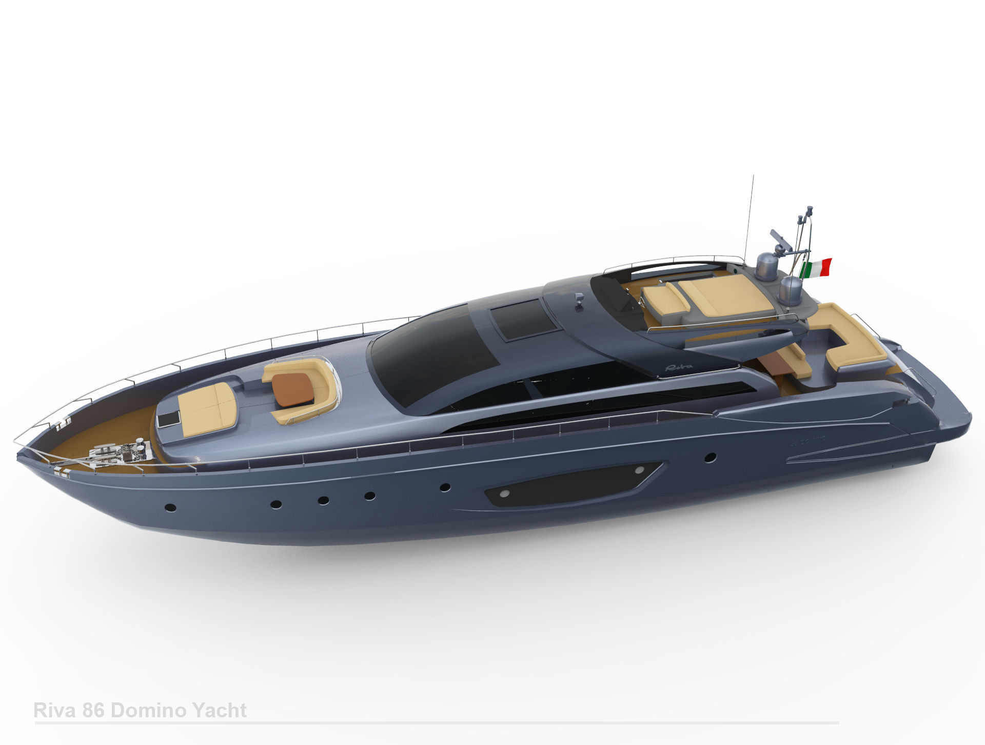 Riva 86 Domino Yacht 3D model_9