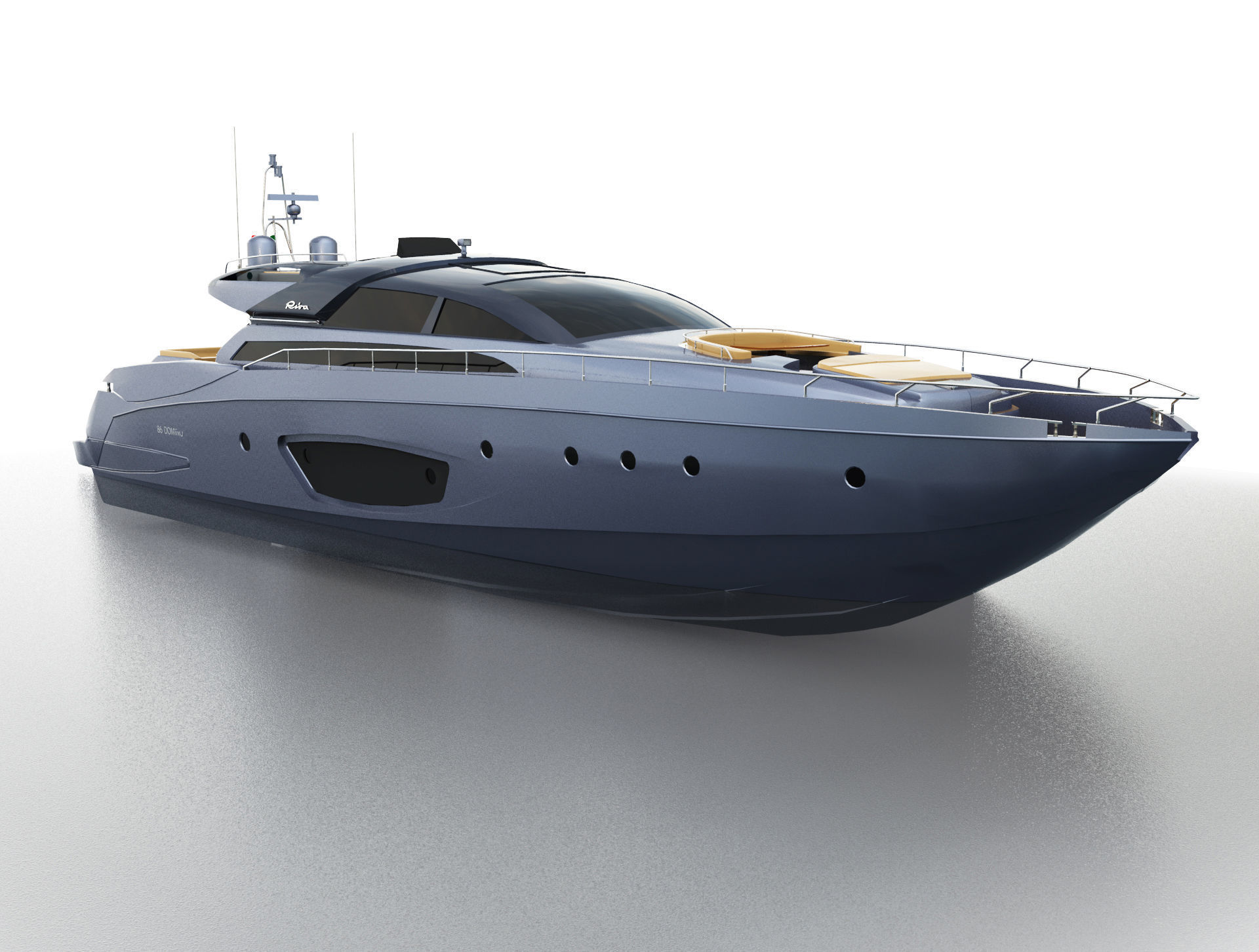 Riva 86 Domino Yacht 3D model_1