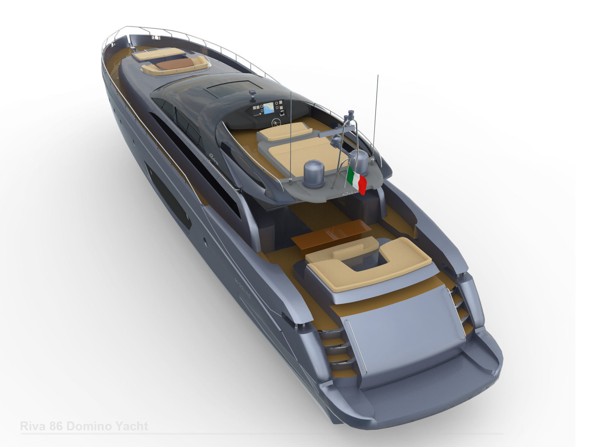 Riva 86 Domino Yacht 3D model_7