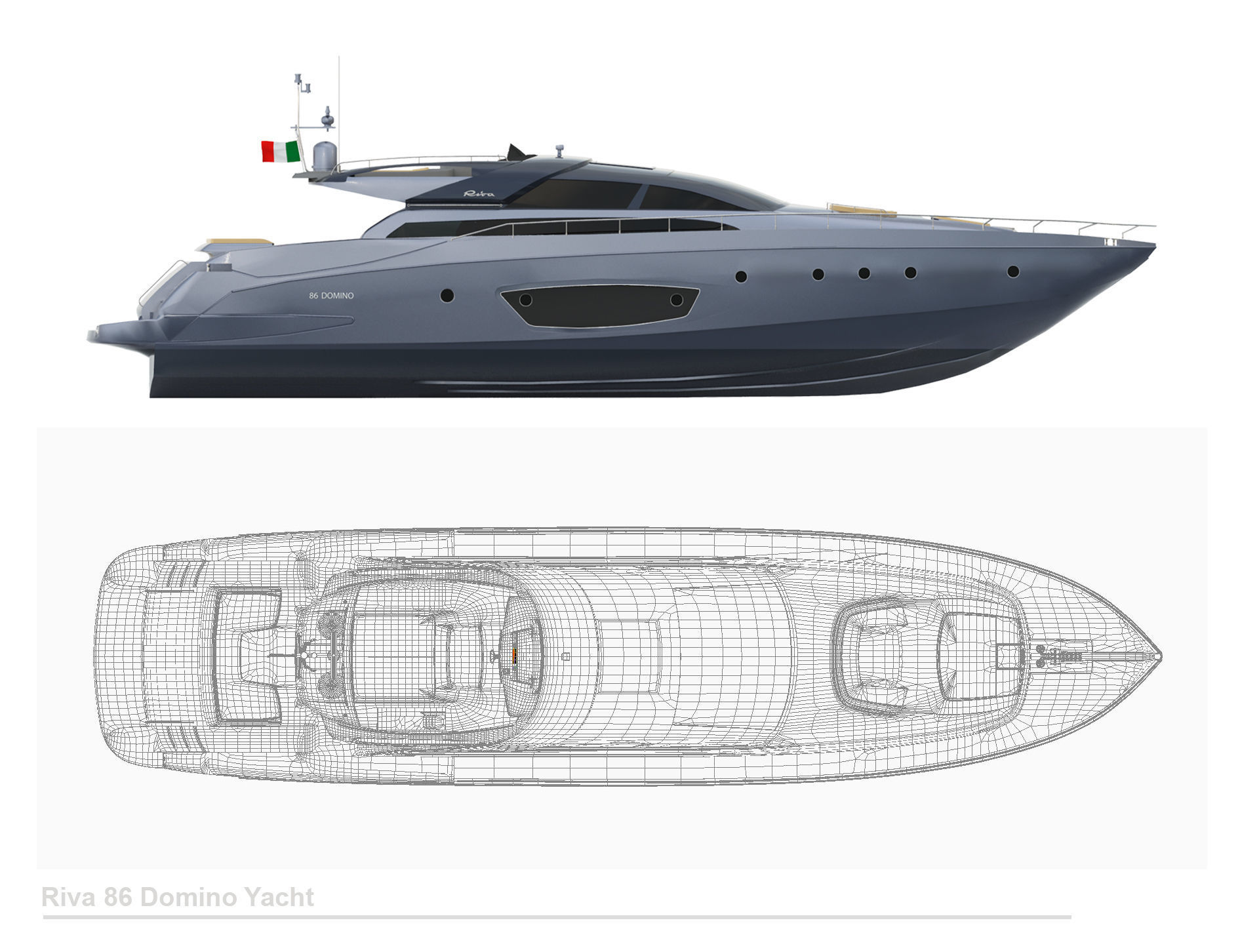 Riva 86 Domino Yacht 3D model_11