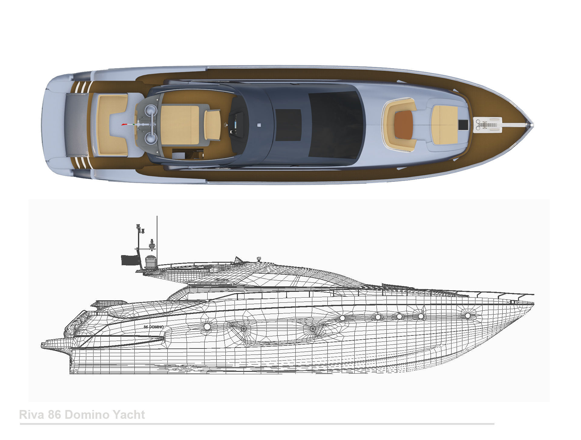 Riva 86 Domino Yacht 3D model_10