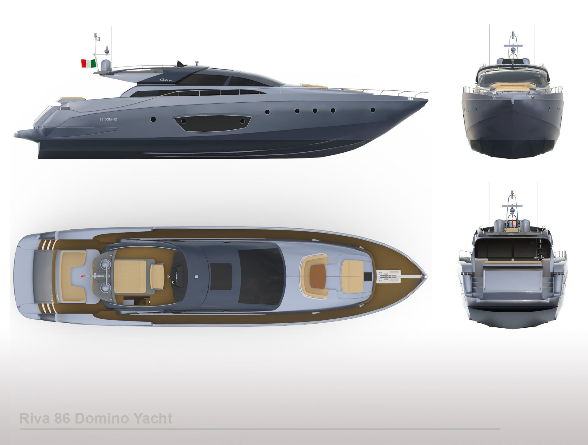 Riva 86 Domino Yacht 3D model_13