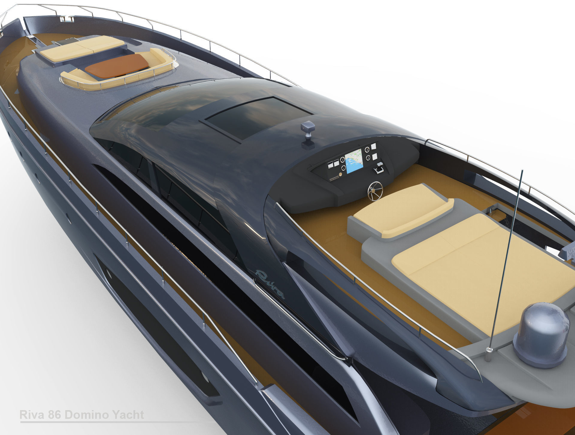 Riva 86 Domino Yacht 3D model_8