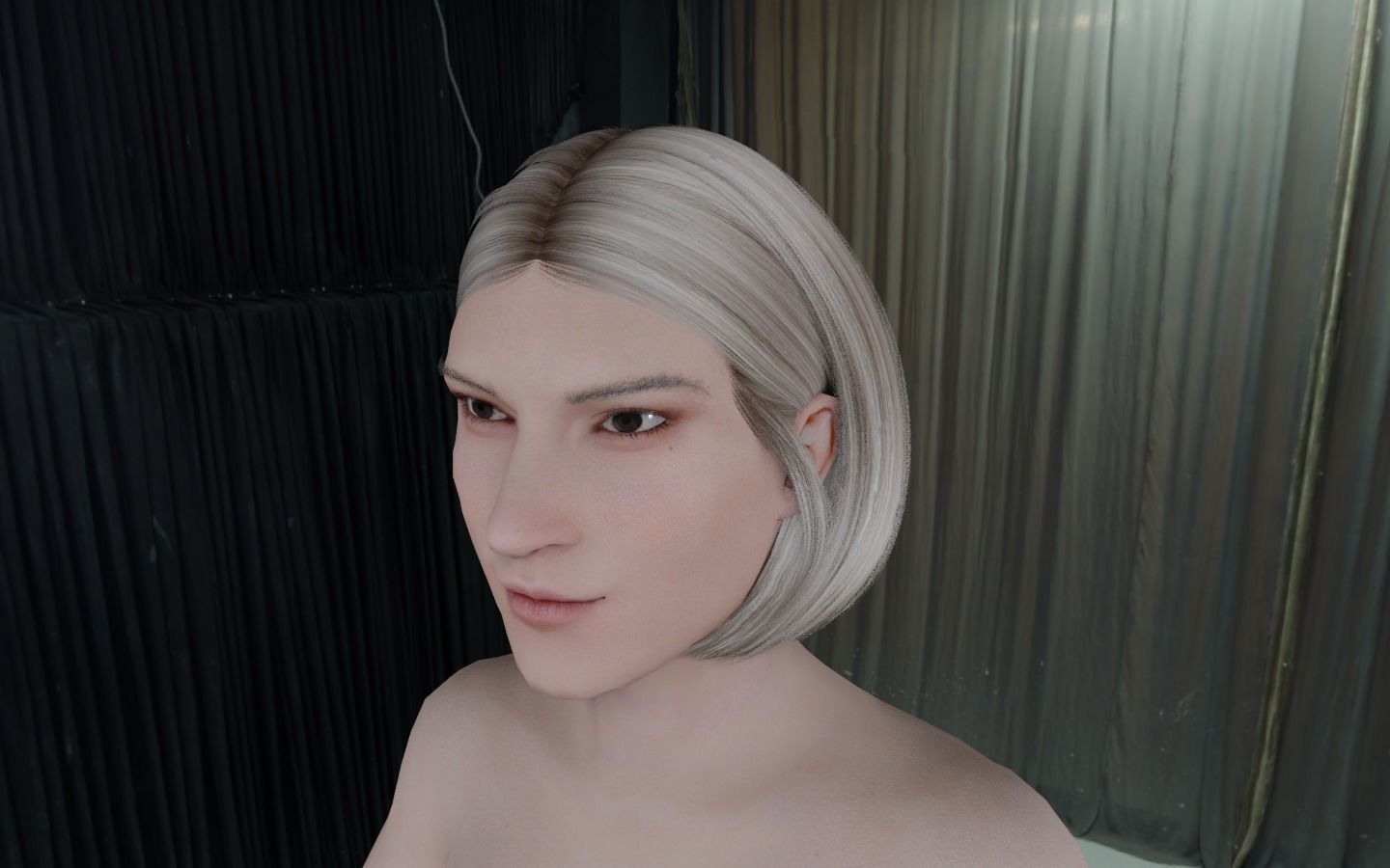 WOMAN HAIR 9 Low-poly 3D model_1