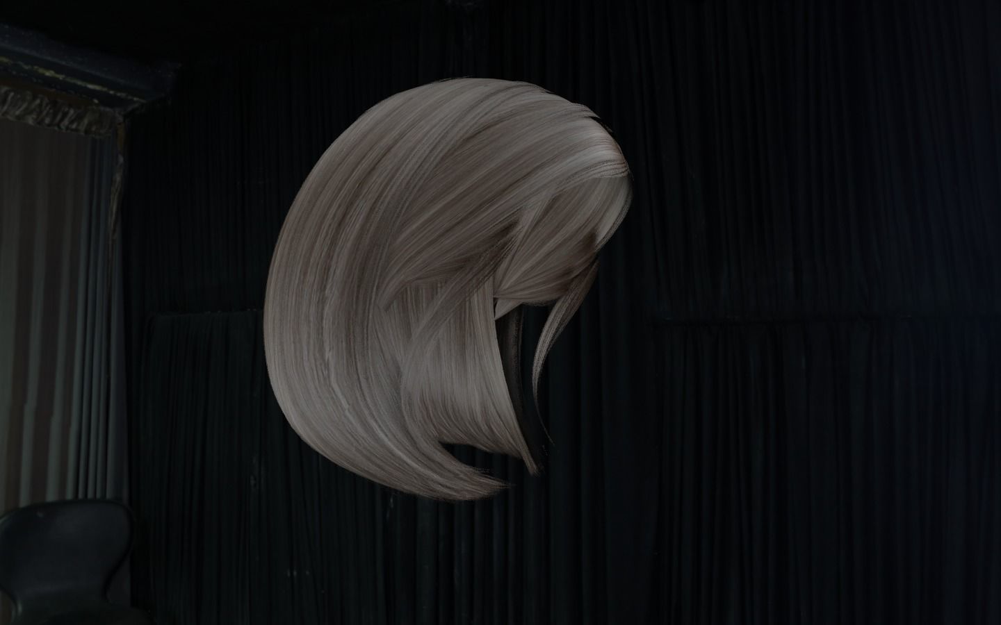 WOMAN HAIR 9 Low-poly 3D model_2