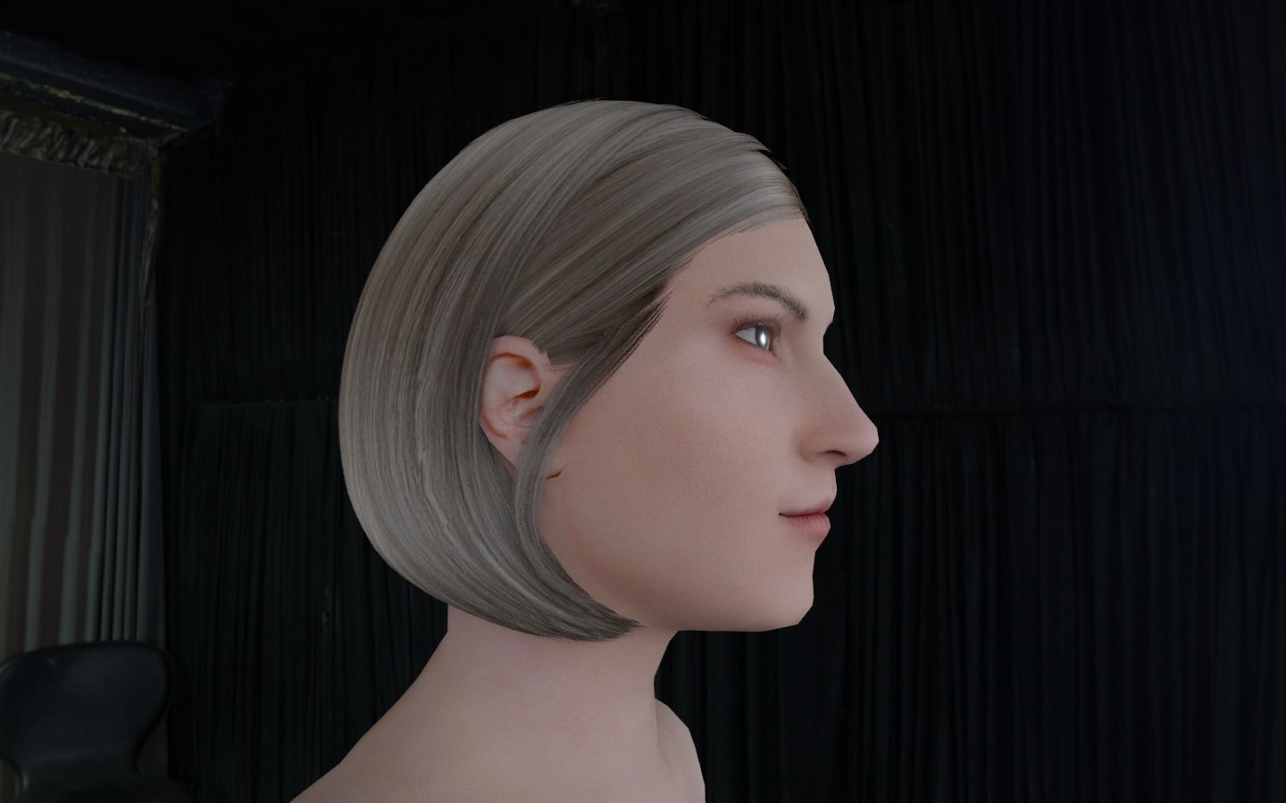 WOMAN HAIR 9 Low-poly 3D model_3