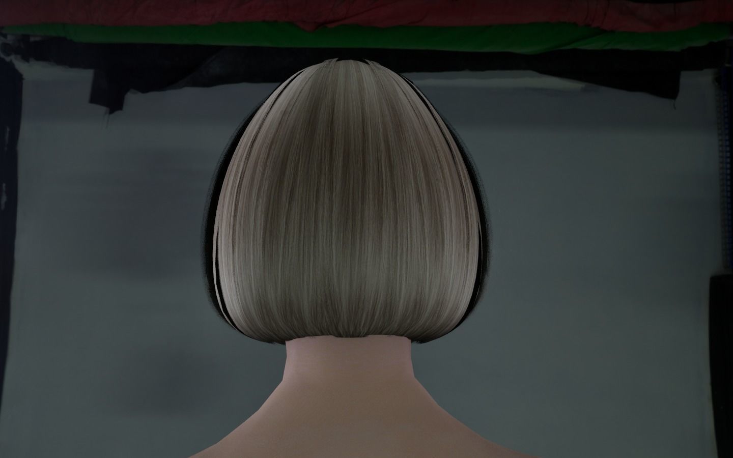 WOMAN HAIR 9 Low-poly 3D model_7