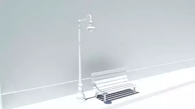 Street lamp Low-poly 3D model
