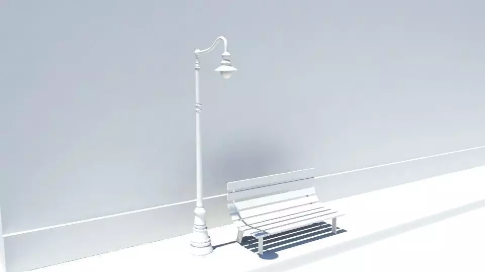 Street lamp Low-poly 3D model_0