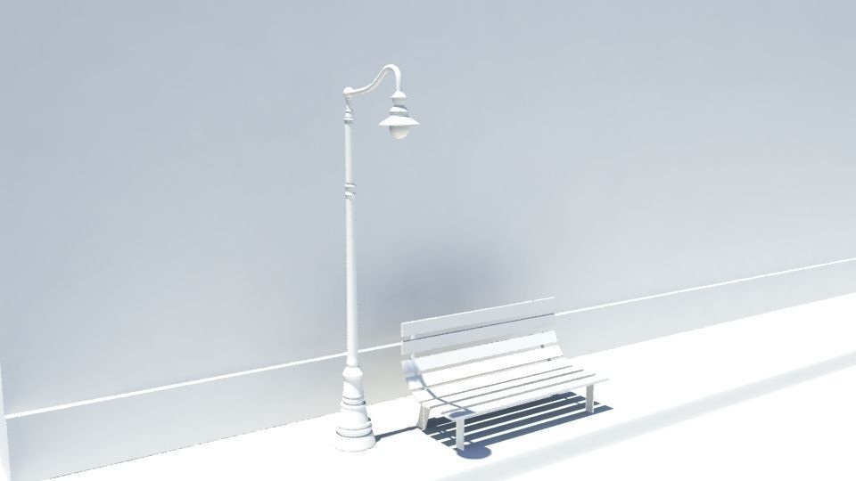 Street lamp Low-poly 3D model_1