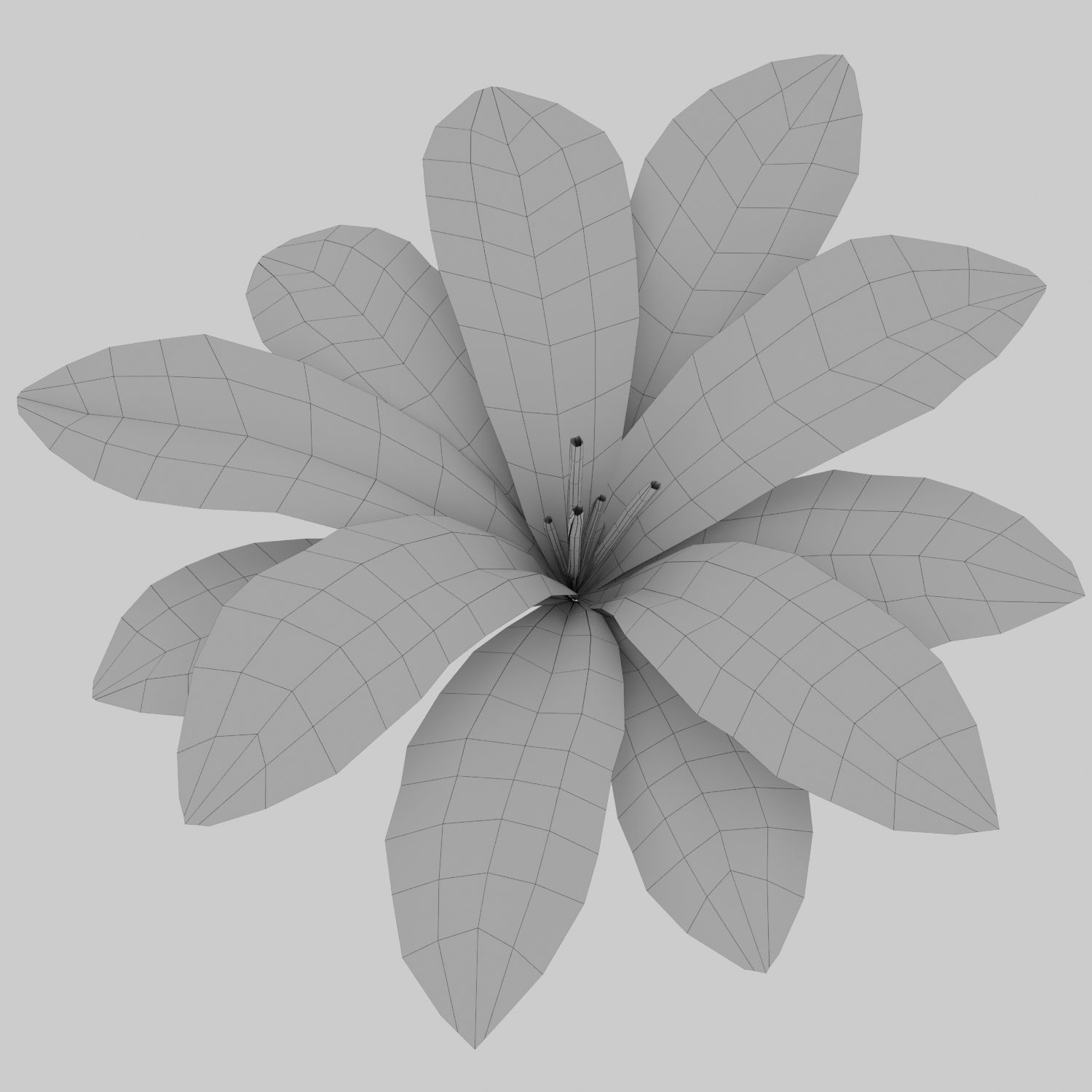 Fern Matteuccia struthiopteris  Low-poly 3D model_4