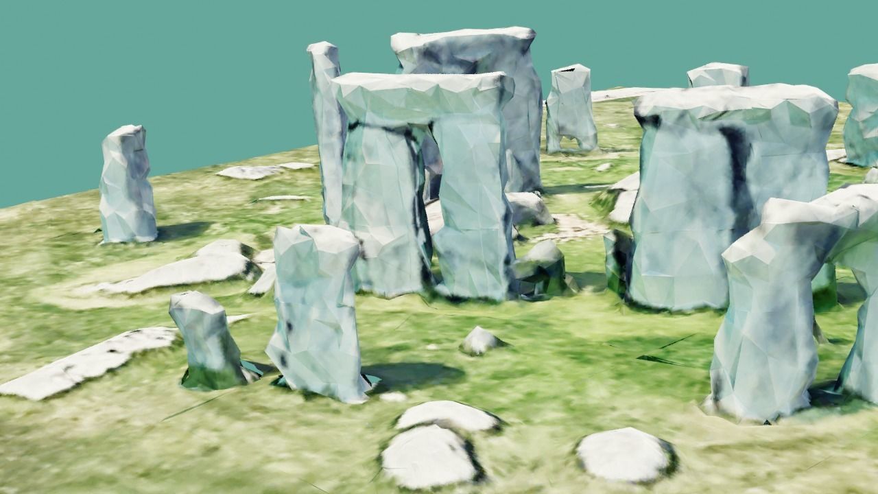 Ultra Low Poly Stonehenge Realistic Looking Game Ready Low-poly 3D model_6
