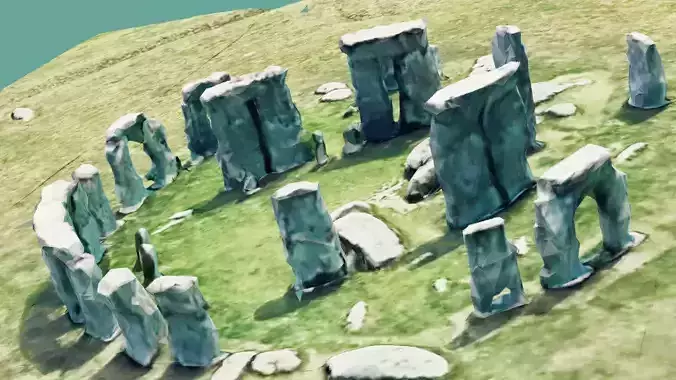 Ultra Low Poly Stonehenge Realistic Looking Game Ready
