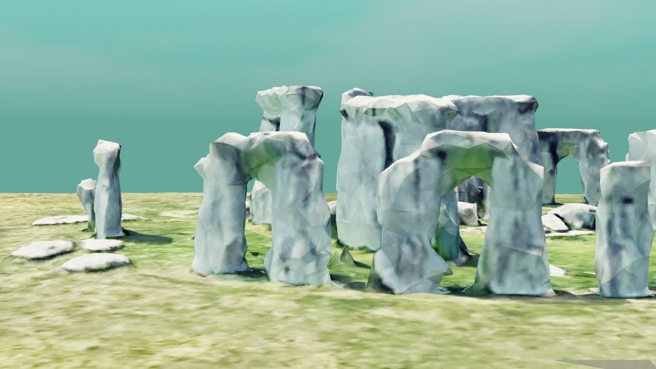 Ultra Low Poly Stonehenge Realistic Looking Game Ready Low-poly 3D model_2