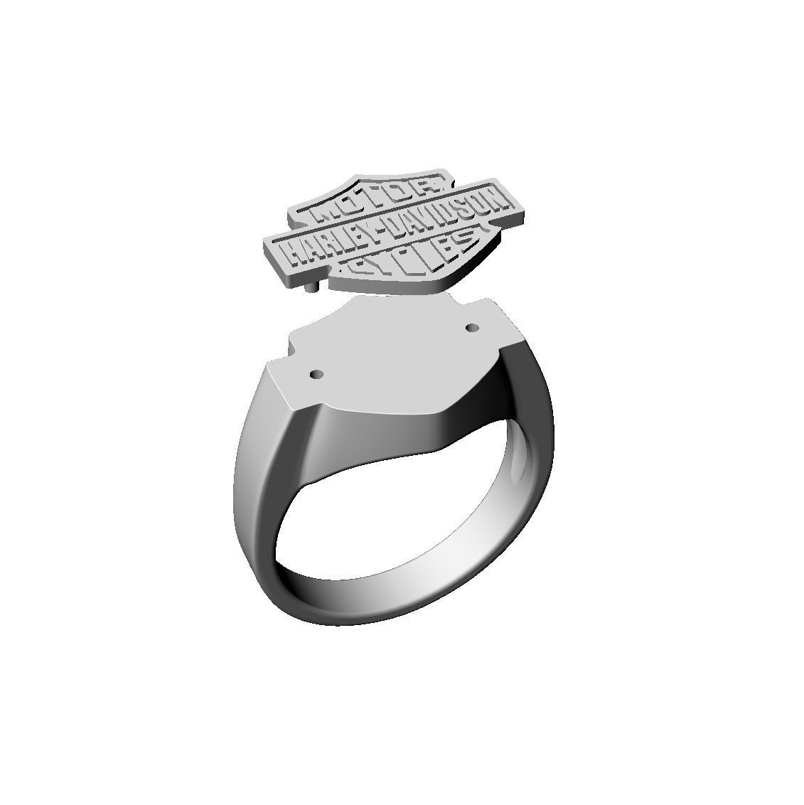 N180 HD02 Harley-Davidson signet ring 3D print model_3