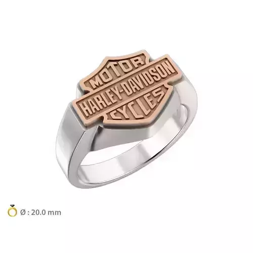 N180 HD02 Harley-Davidson signet ring 3D print model