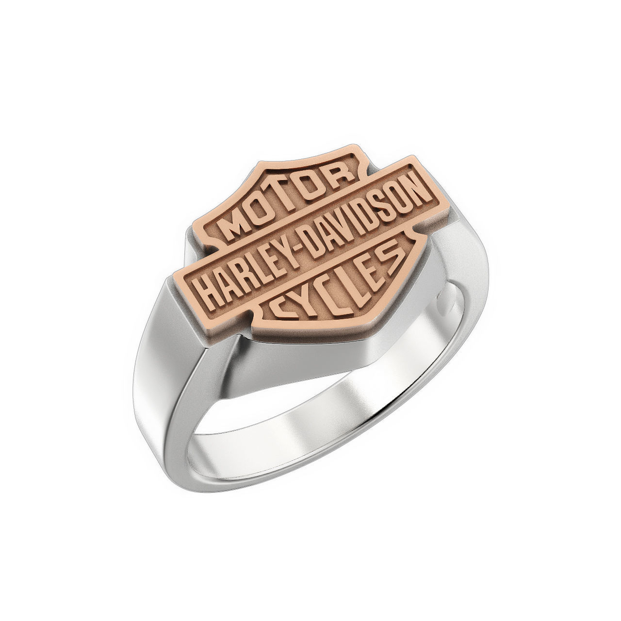 N180 HD02 Harley-Davidson signet ring 3D print model_2