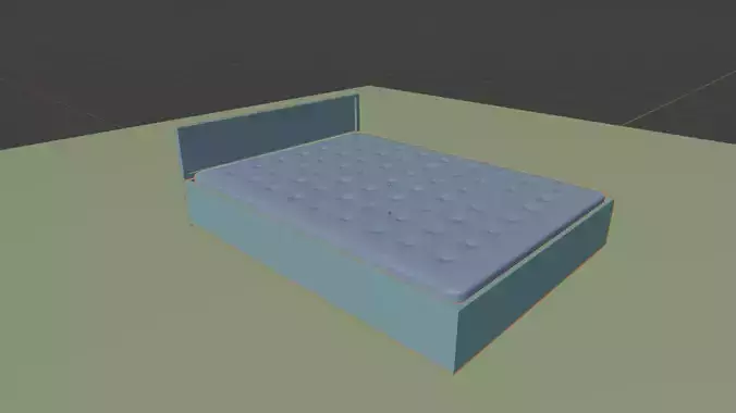 3d Realistic Bed with bedding