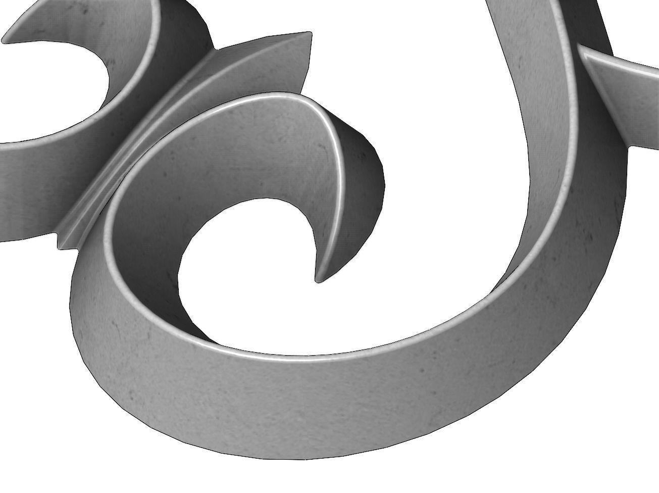 Victorian floral onlay relief 3D print model_9