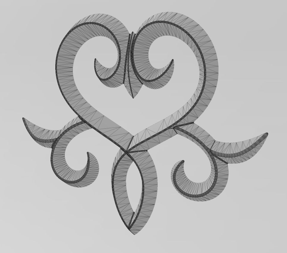 Victorian floral onlay relief 3D print model_11