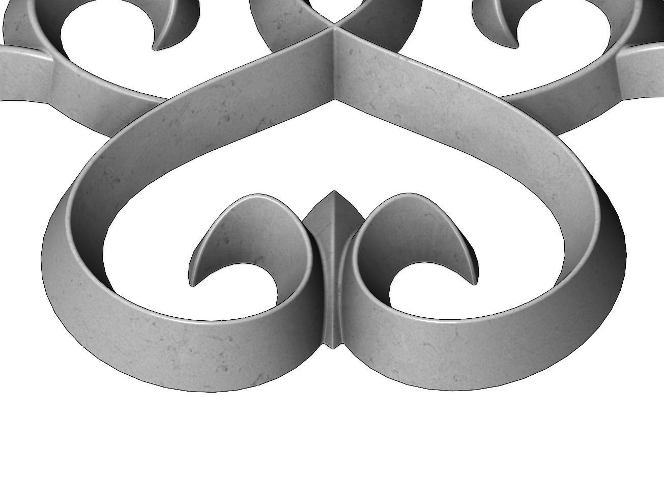 Victorian floral onlay relief 3D print model_7