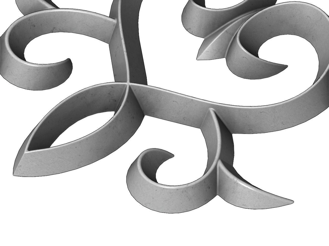 Victorian floral onlay relief 3D print model_6