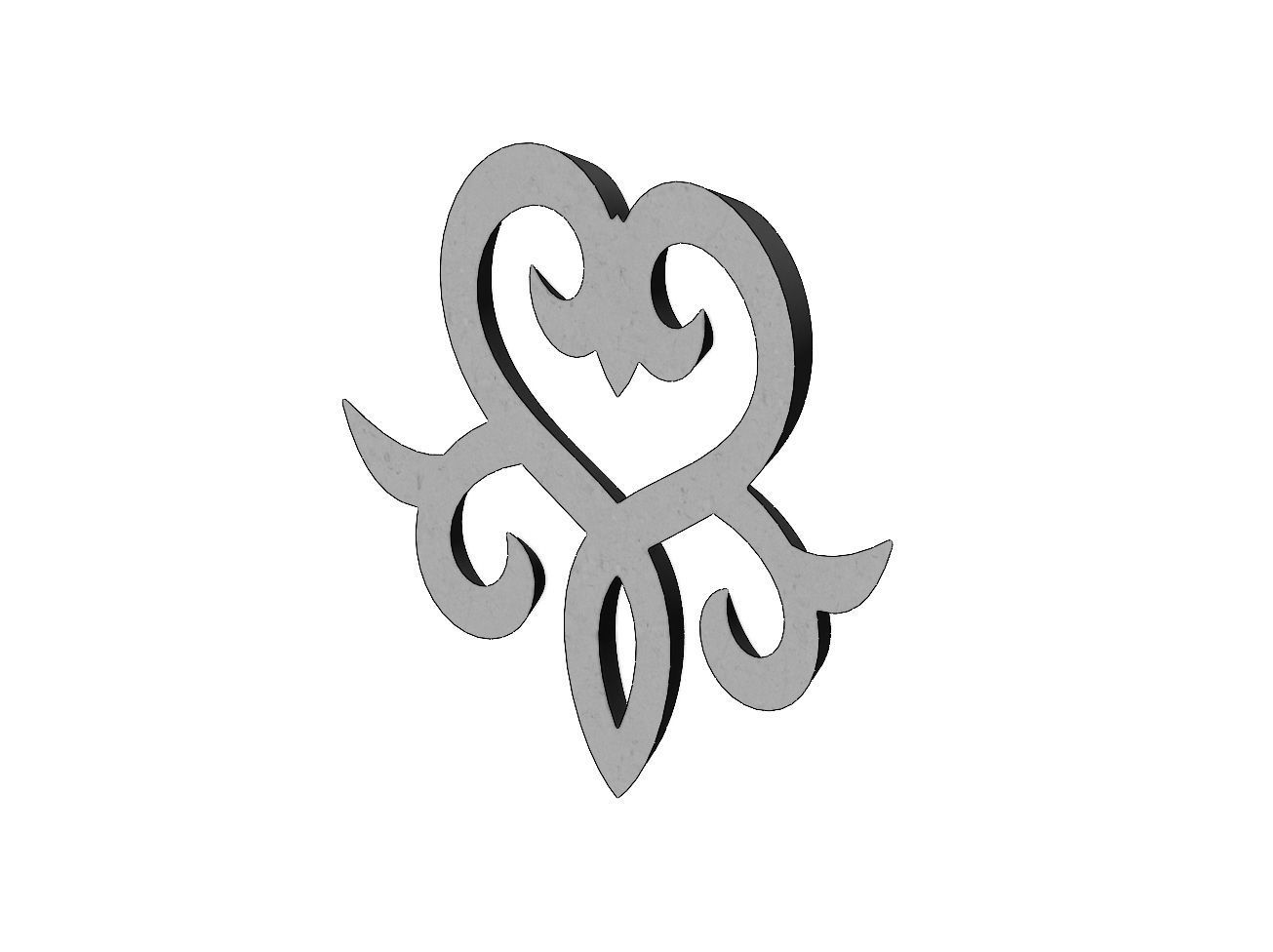 Victorian floral onlay relief 3D print model_5