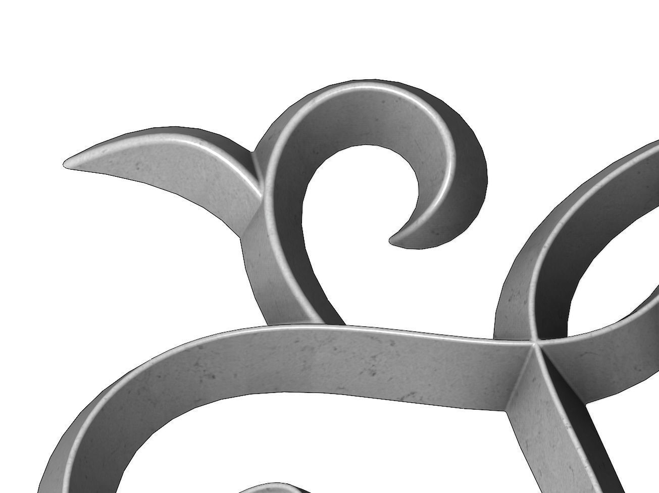 Victorian floral onlay relief 3D print model_10