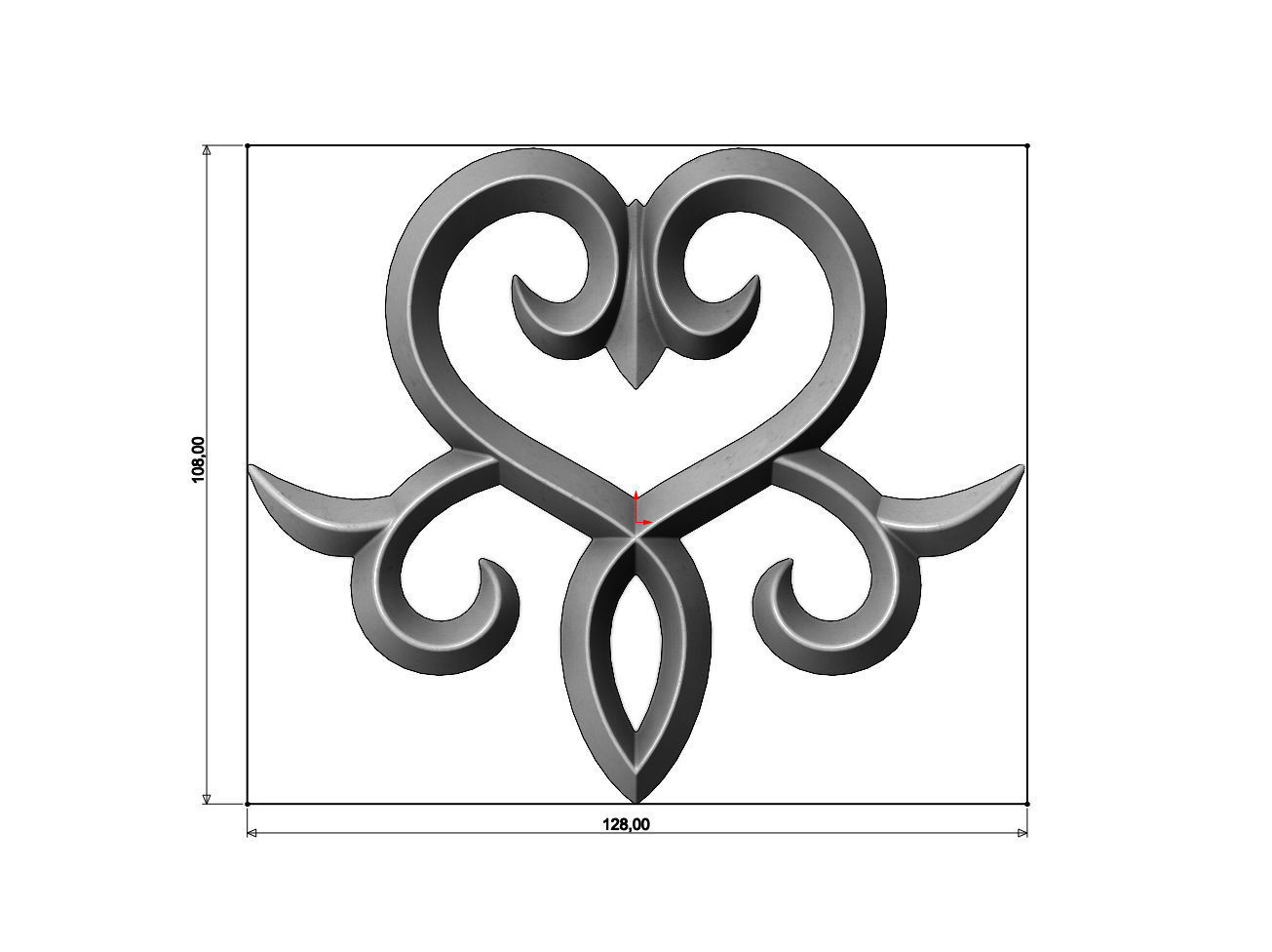 Victorian floral onlay relief 3D print model_2