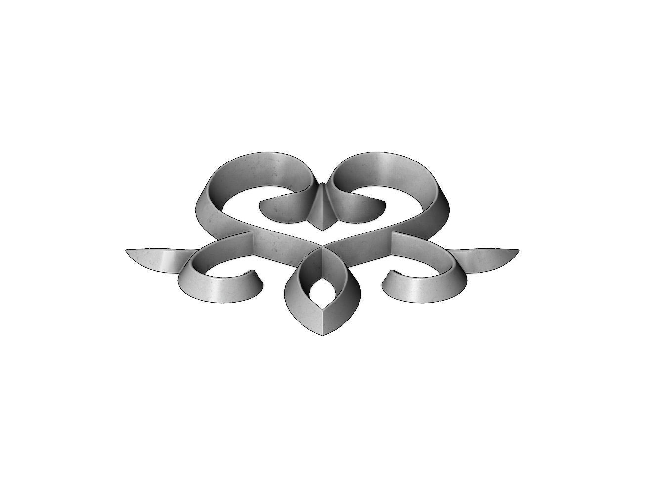 Victorian floral onlay relief 3D print model_4