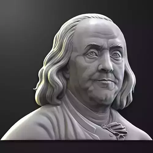 Benjamin Franklin bas relief 3d