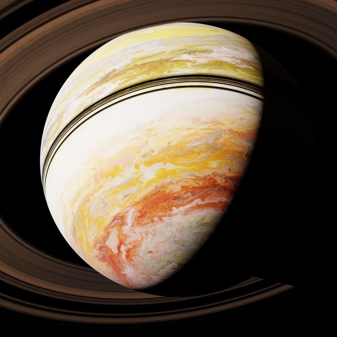 Alien planet model 6 - 16k photorealistic - cold gas giant Low-poly 3D model_1