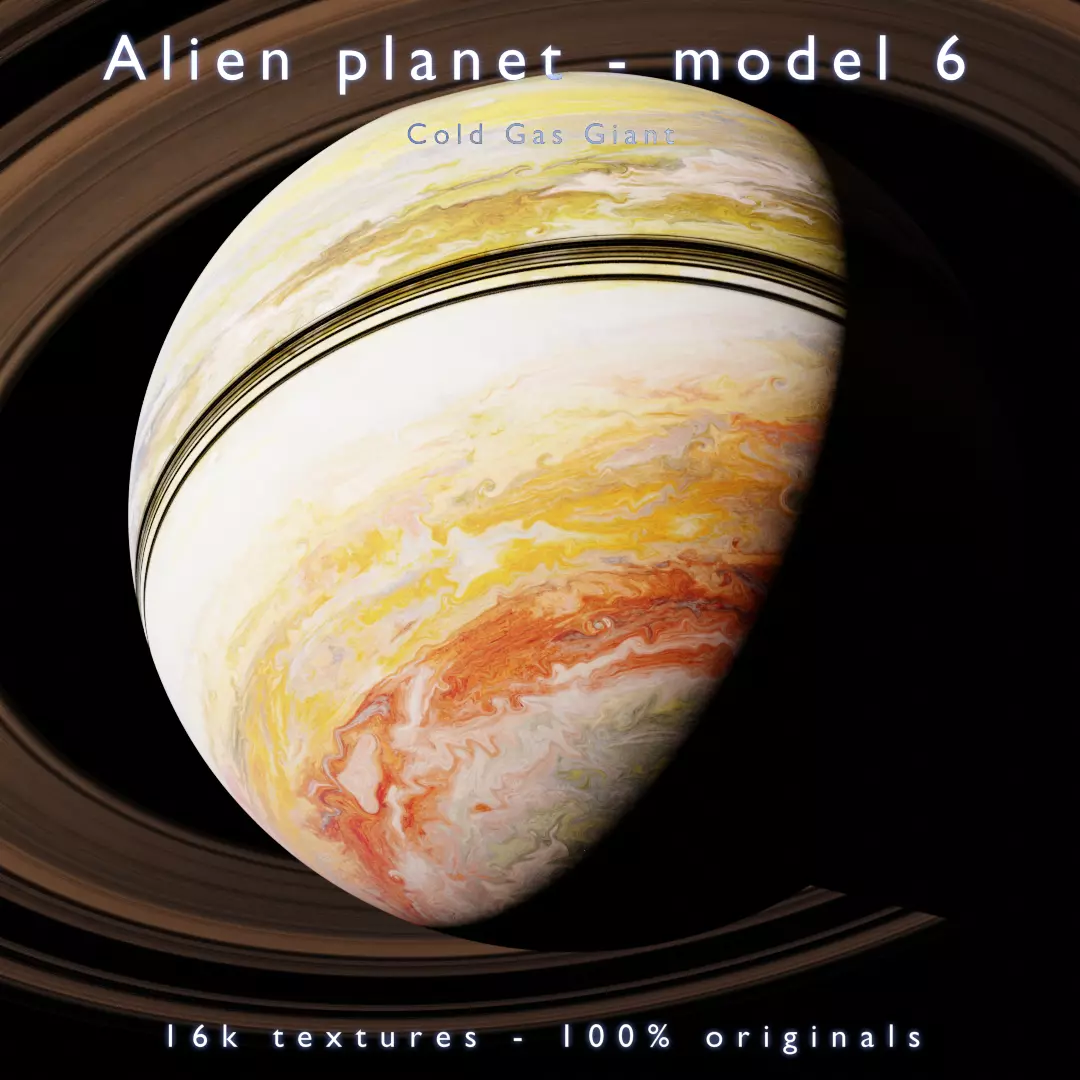 Alien planet model 6 - 16k photorealistic - cold gas giant Low-poly 3D model_0