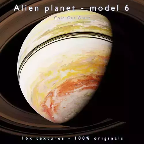 Alien planet model 6 - 16k photorealistic - cold gas giant Low-poly 3D model