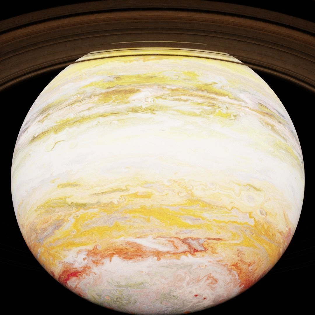 Alien planet model 6 - 16k photorealistic - cold gas giant Low-poly 3D model_4