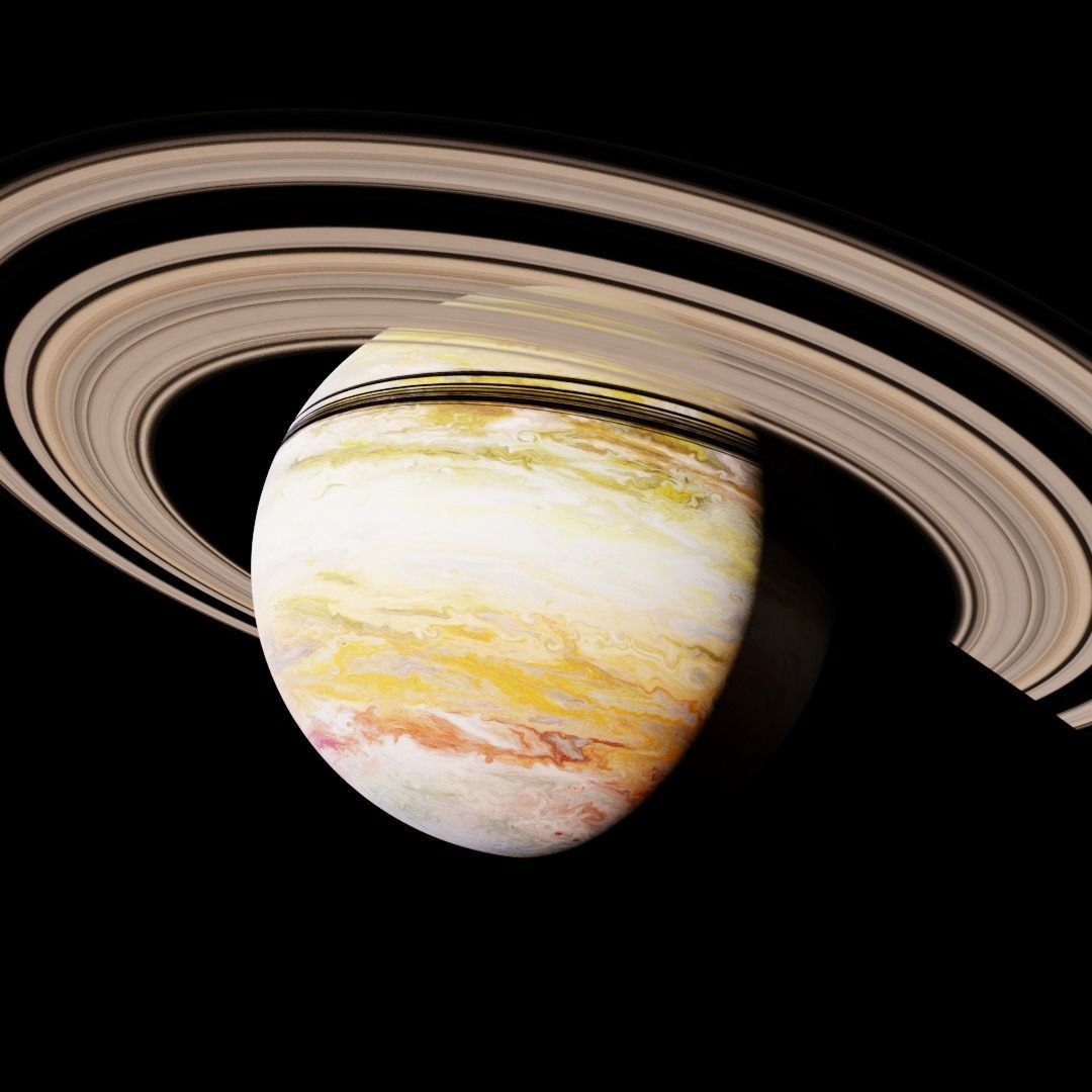 Alien planet model 6 - 16k photorealistic - cold gas giant Low-poly 3D model_3