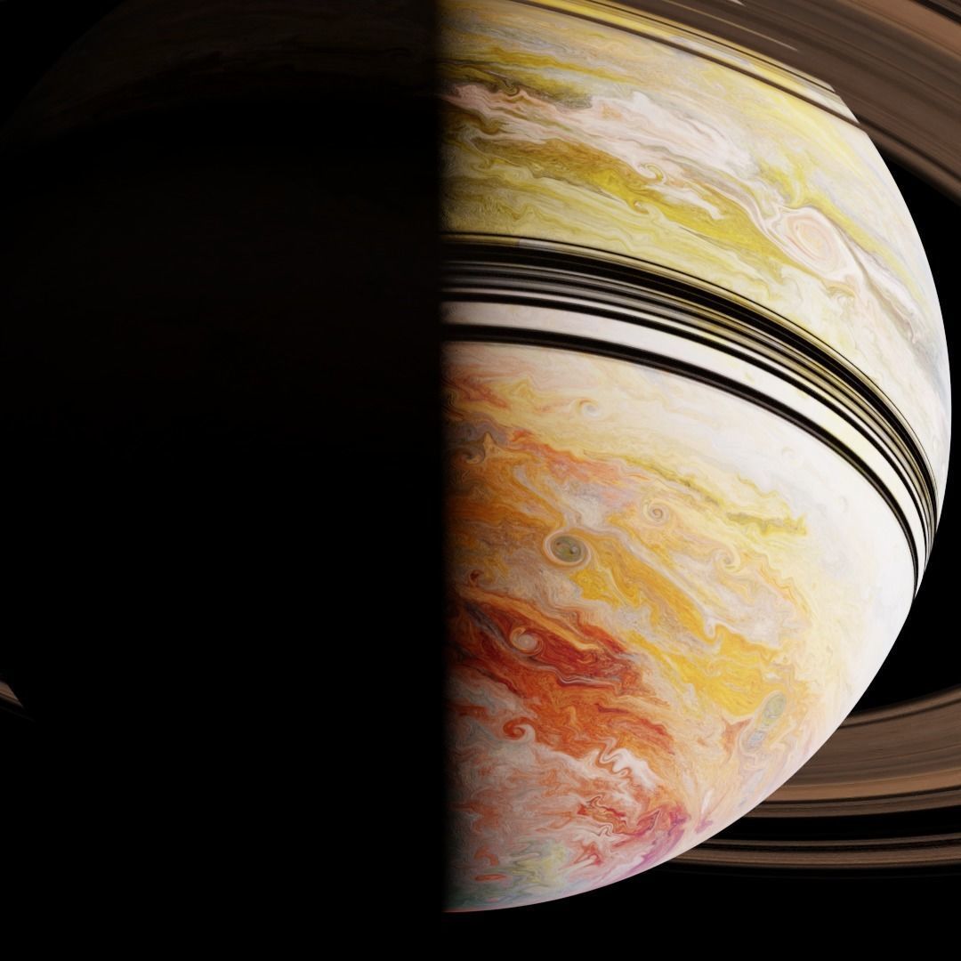 Alien planet model 6 - 16k photorealistic - cold gas giant Low-poly 3D model_7