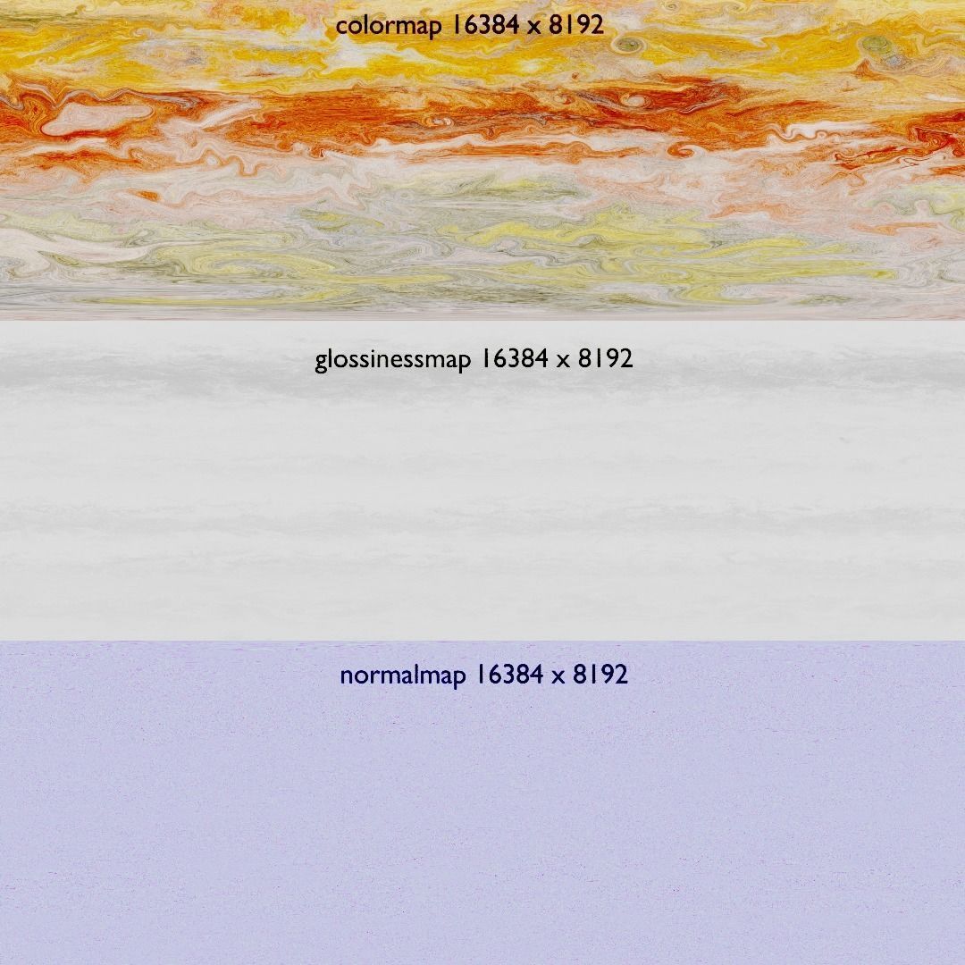 Alien planet model 6 - 16k photorealistic - cold gas giant Low-poly 3D model_13